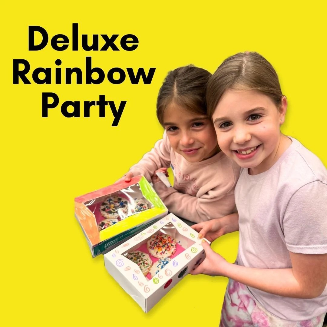 group of kids baking together at birthday party activity