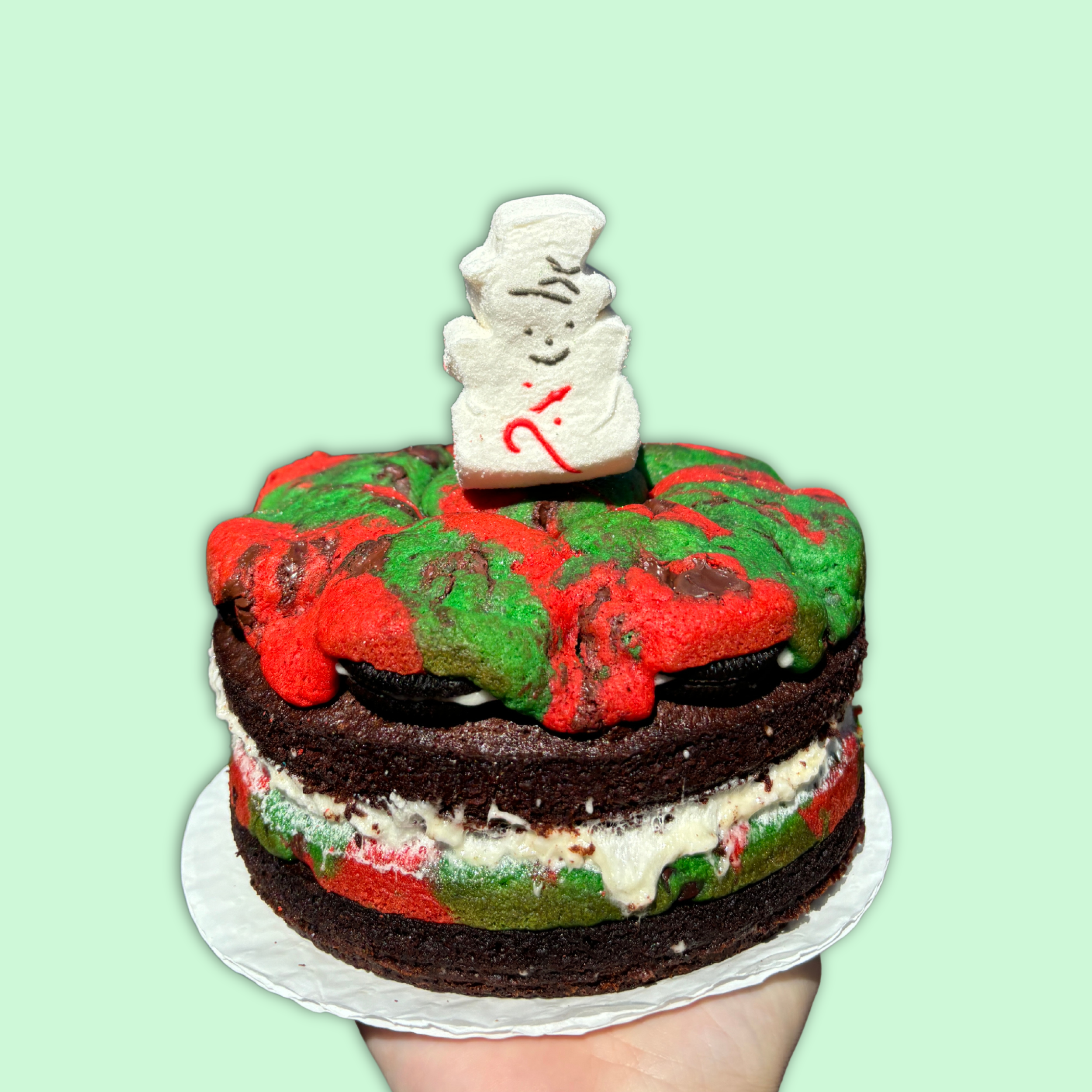 Christmas Stacked Brookie Cake
