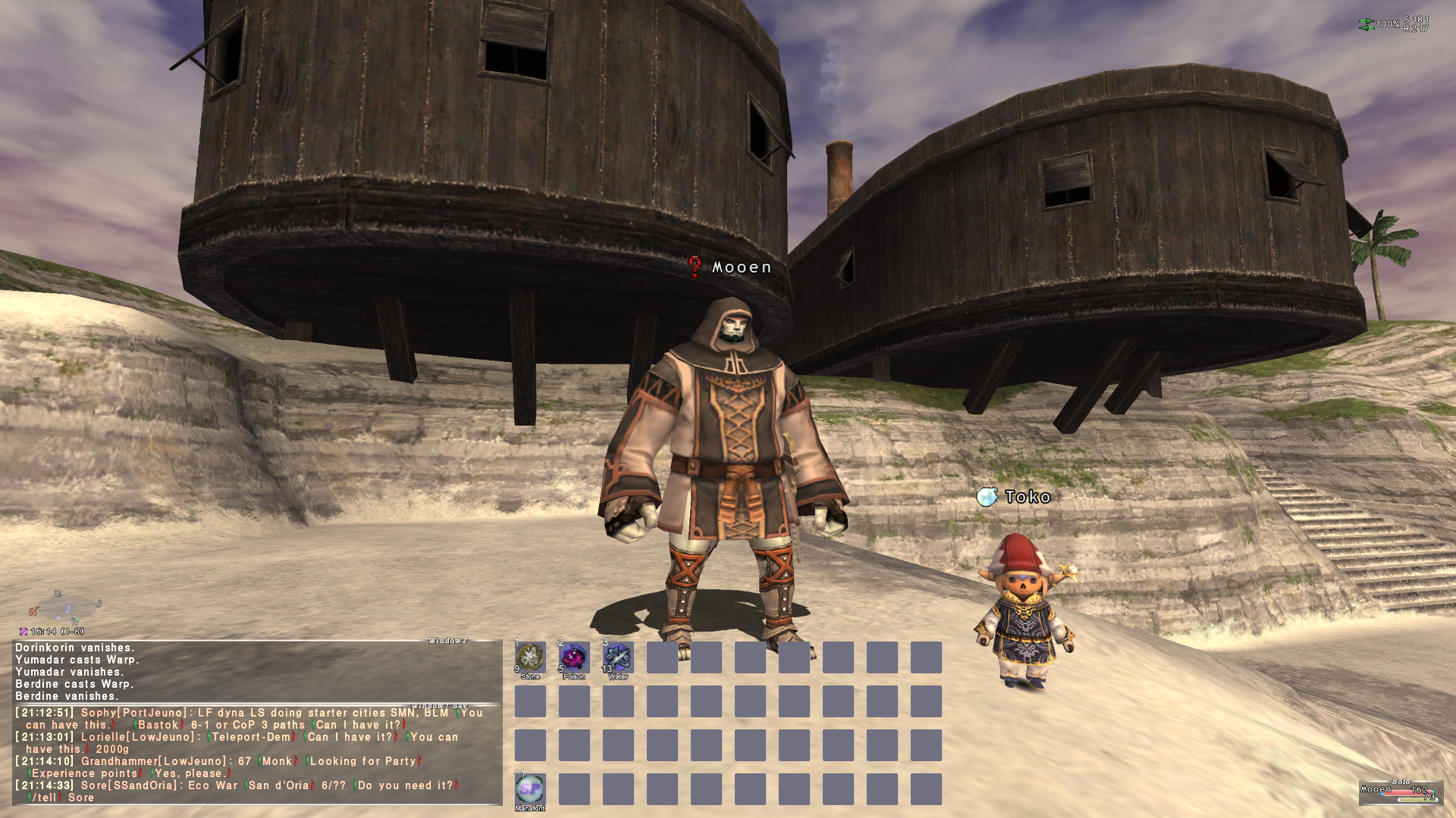 A picture of two Mooen and Toko in Selbina, a town in Horizon XI.