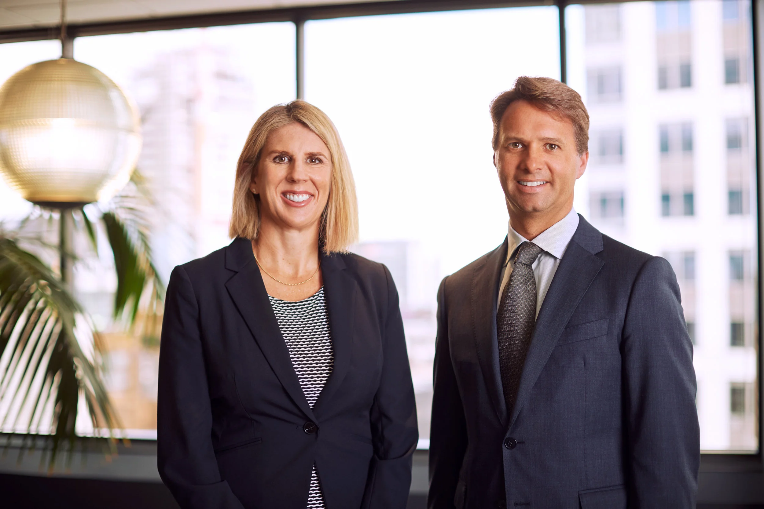 Newly appointed partners Virginia Wethey and Russell Stewart