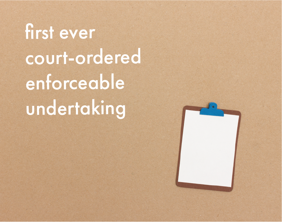 First ever court-ordered enforceable undertaking