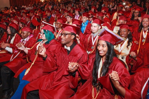 Inaugural graduating class of USC Hybrid High School. June 2016.