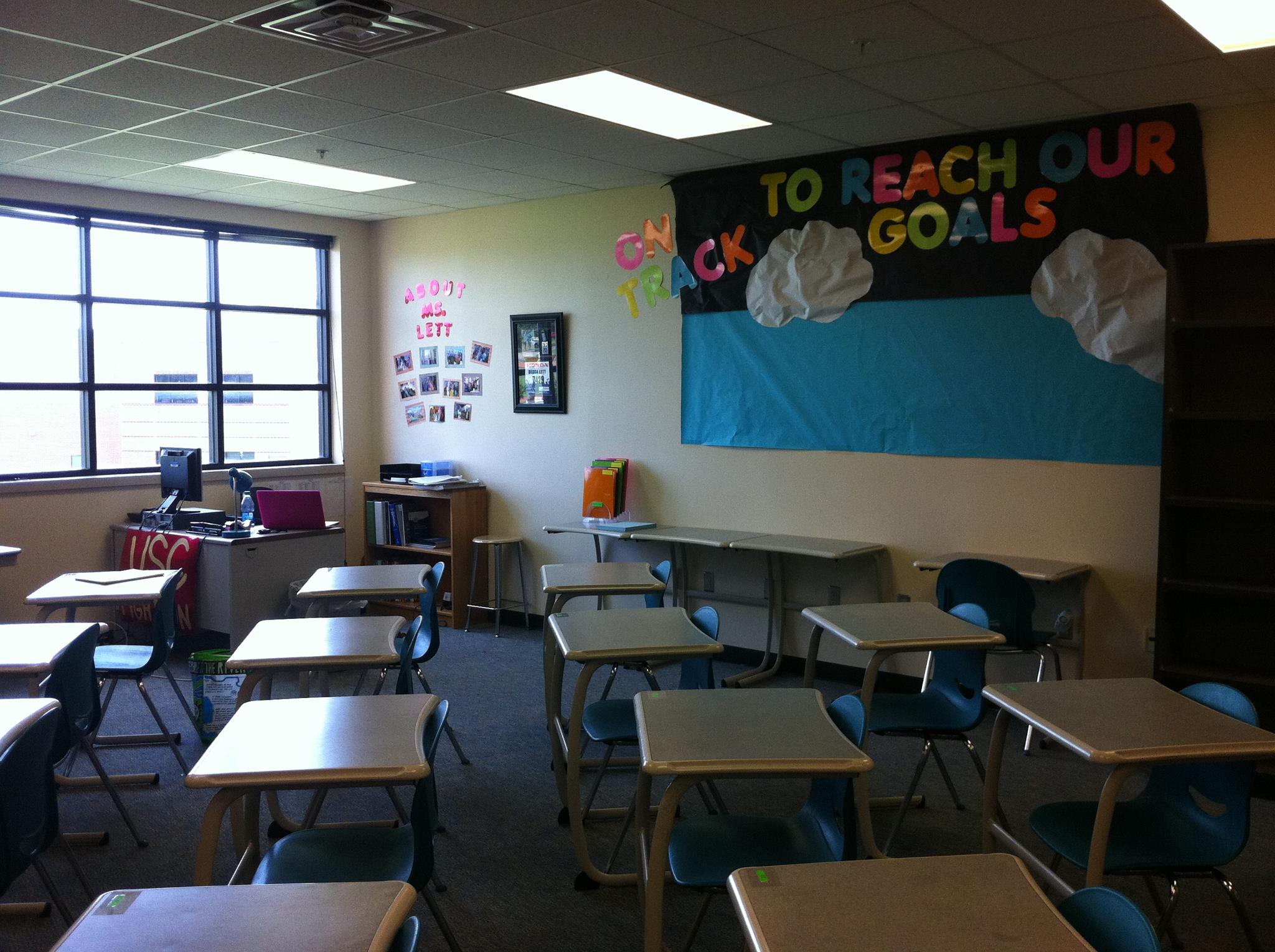 A picture of Becca's first classroom on the first day of school.