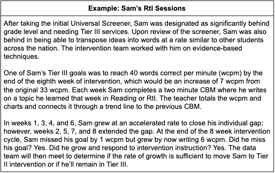RtI Example