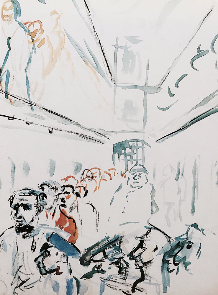 Prison Sketch. After 1930. Watercolor.