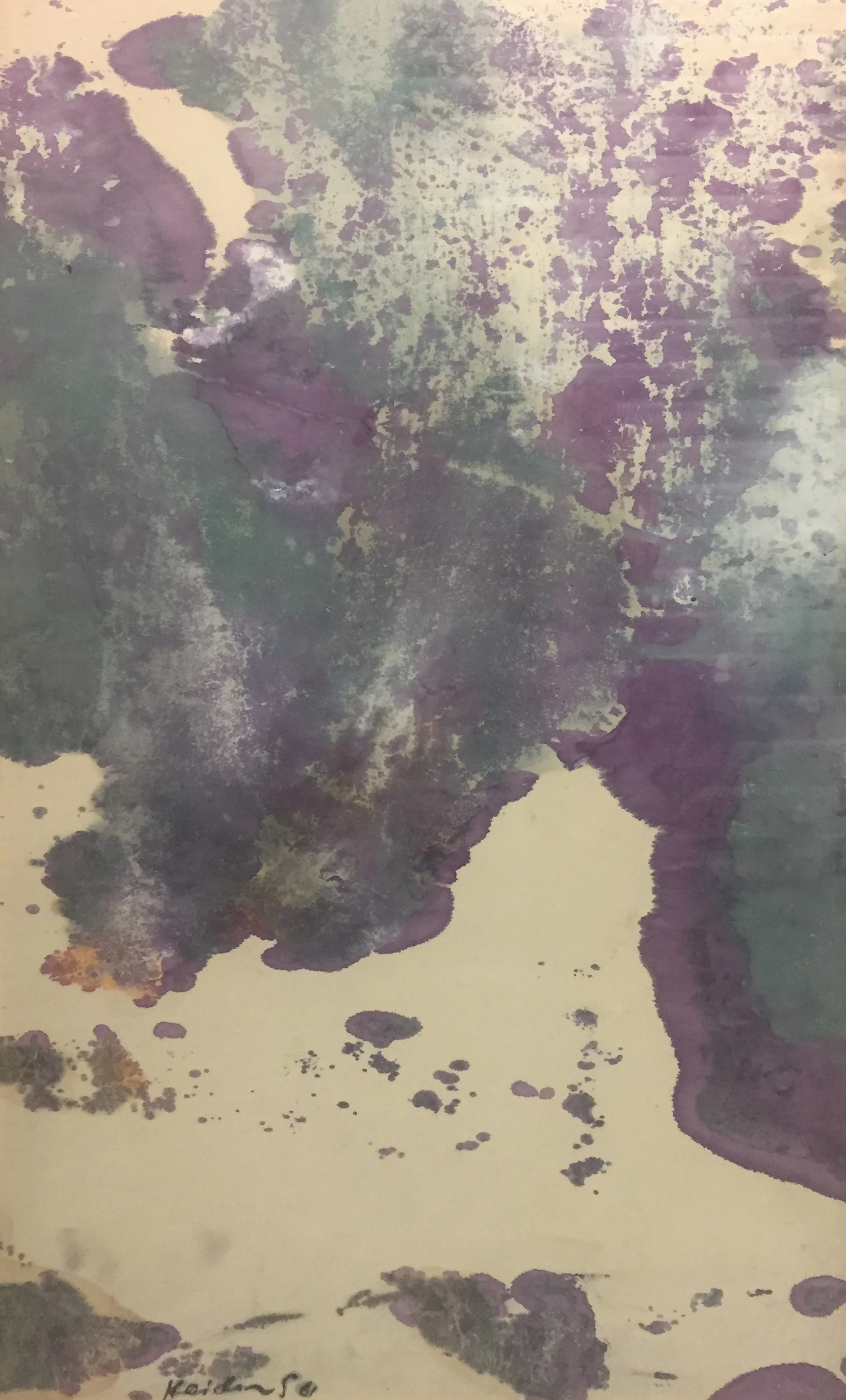 Untitled (Purple and Green). 1961. Watercolor on paper.