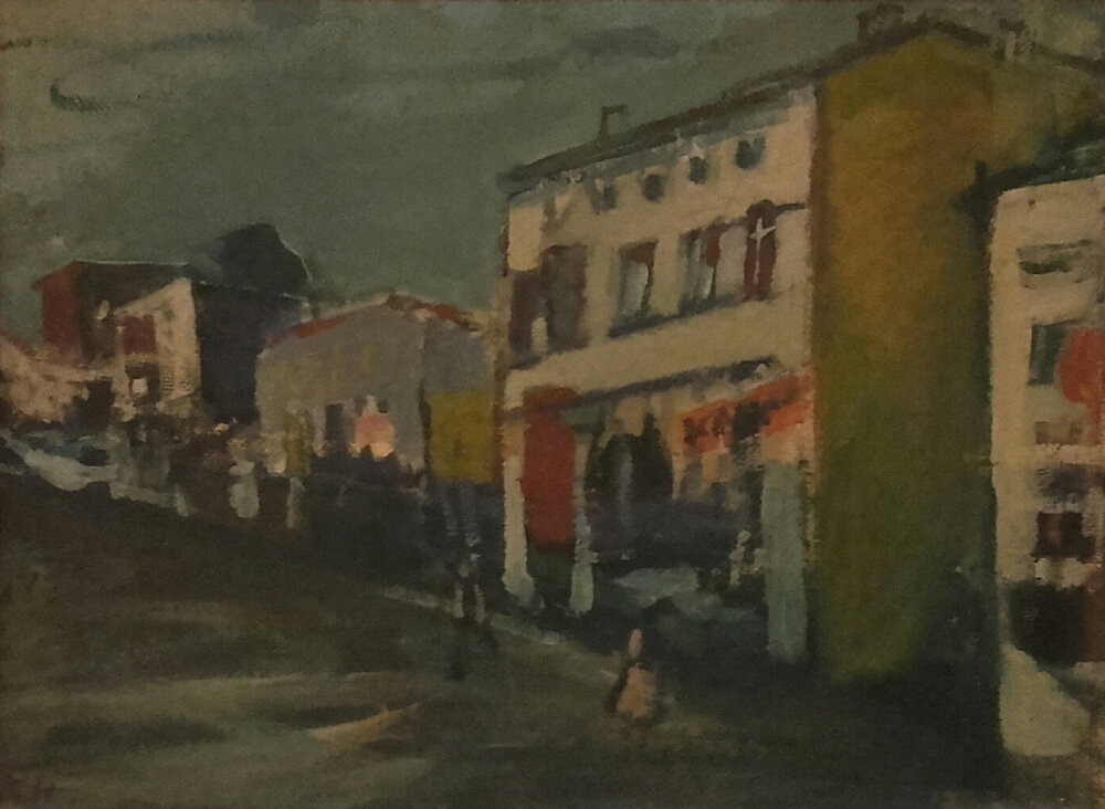 Untitled (scene of street), c. 1950. Collection of Don F. Jordan.
