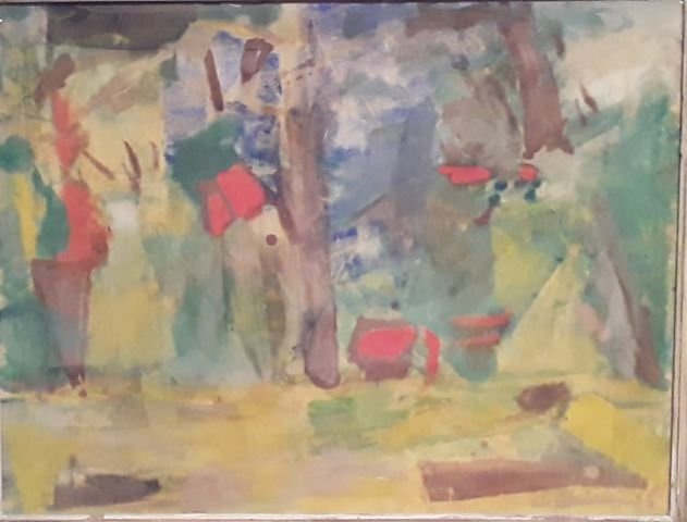  Carl Heidenreich , Untitled , c. 1950s. Watercolor and mixed media on paper. 18.5 x 25 inches. Collection of Riggins/Pina. 