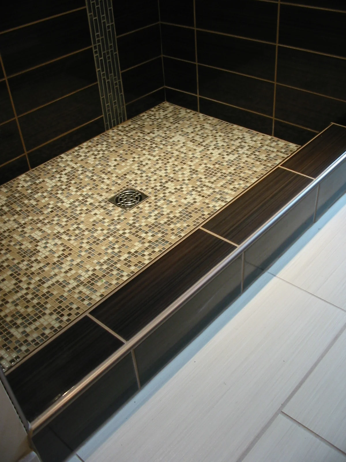custom tiled shower and bathroom