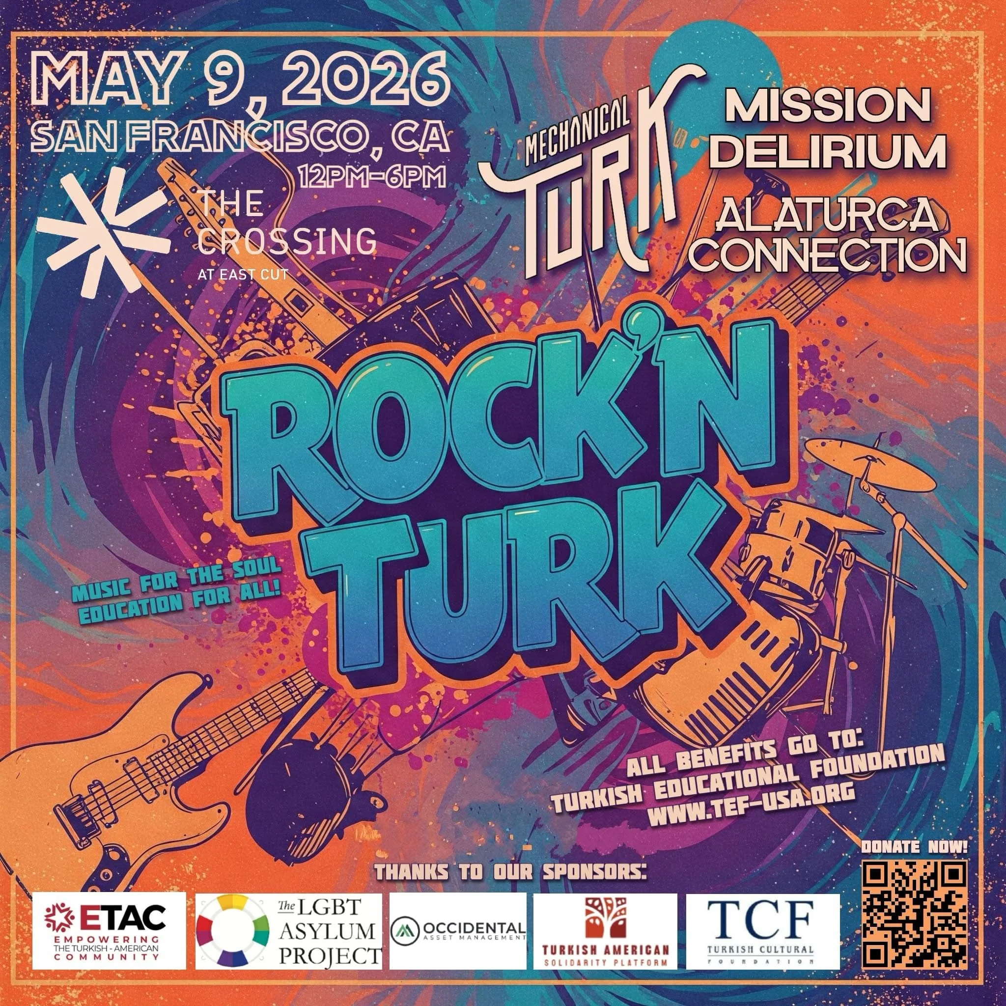 FREE Outdoor Music Festival 🎸 + Turkish Food | Benefit for Kids&rsquo; Education
FAMILY FRIENDLY EVENT

Two of the Bay Area&rsquo;s most popular Turkish bands &mdash; Mechanical Turk and Alaturca Connection &mdash; and one of San Francisco&rsquo;s m