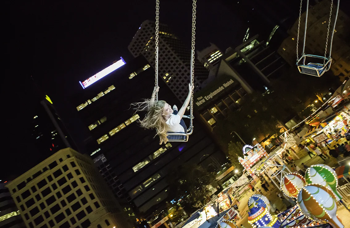Flying a the Perth festival during an engagement session 