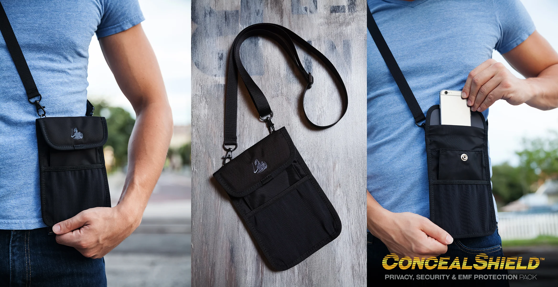 Social Media Promotional Images for ConcealShield ® , and anti-radiation & identity theft protectionpouch. Visit www.defendershield.com