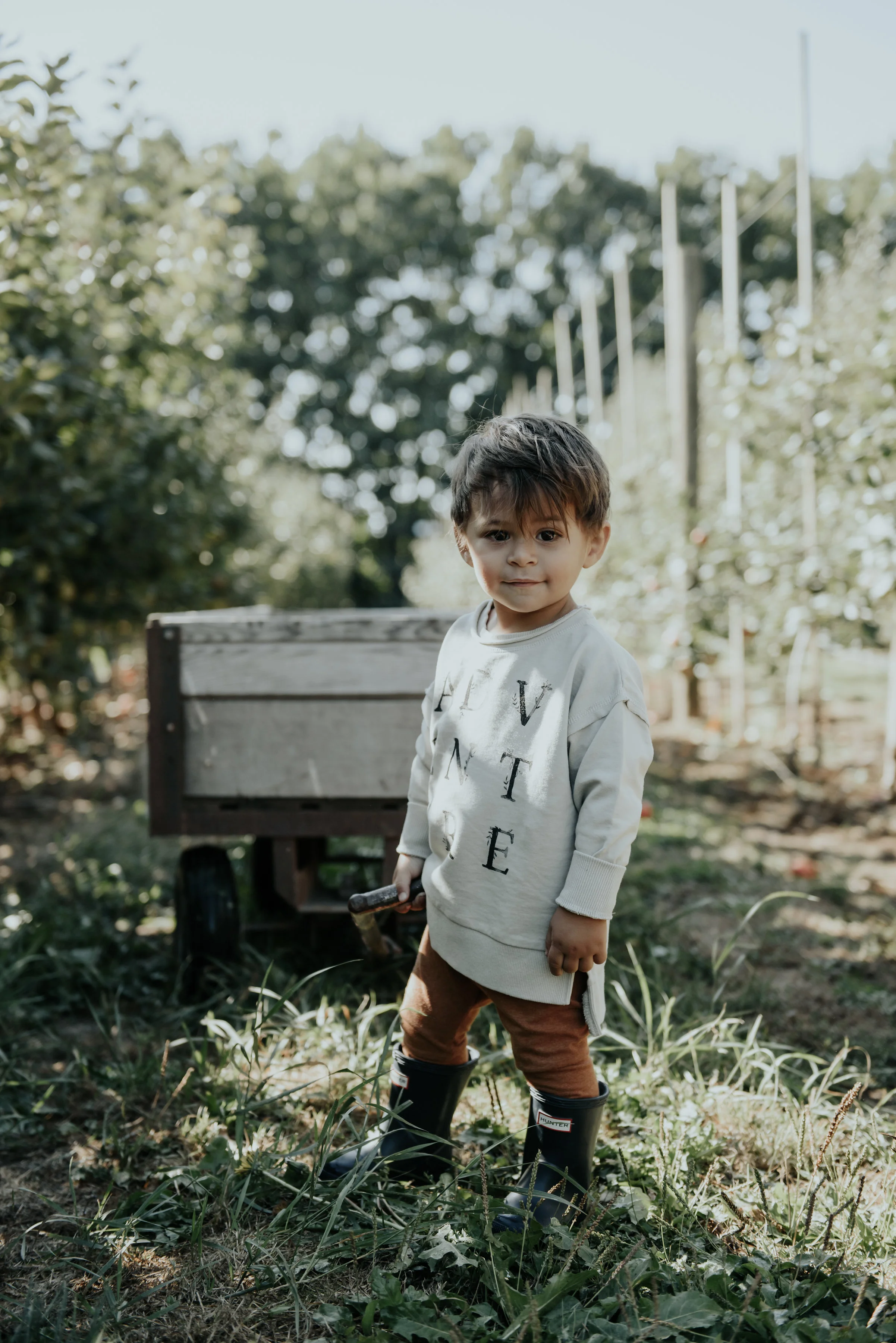 sweater is Rylee & Cru, purchased from @watermelontreekids, leggings : @littleandlively, Hunters purchased from @watermelontreekids
