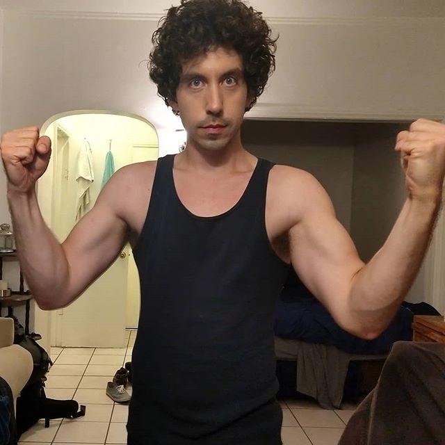 Progress report. Bruce Lee Arms, Bruce Campbell Six-Pac.
.
.
.
.
.
.
.
#fitness #muscle #workout #dedication #nerd #jock #pale #toned #stopdrinking haha #active #actor #losangeles #hollywood #gay #instagay #not #shirtless #gym #biking #tanktop #progr