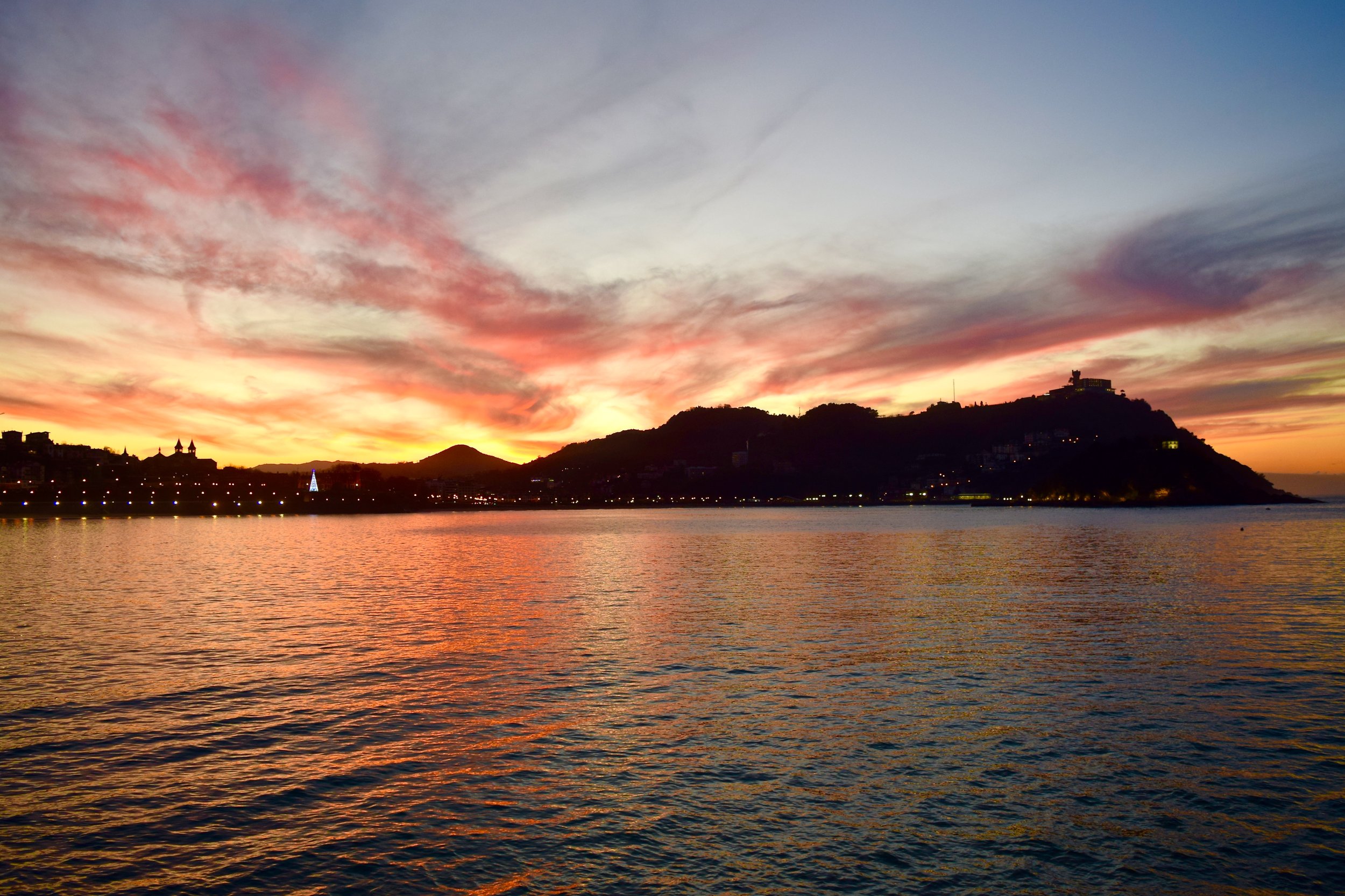 Sunset at Beach of La Concha