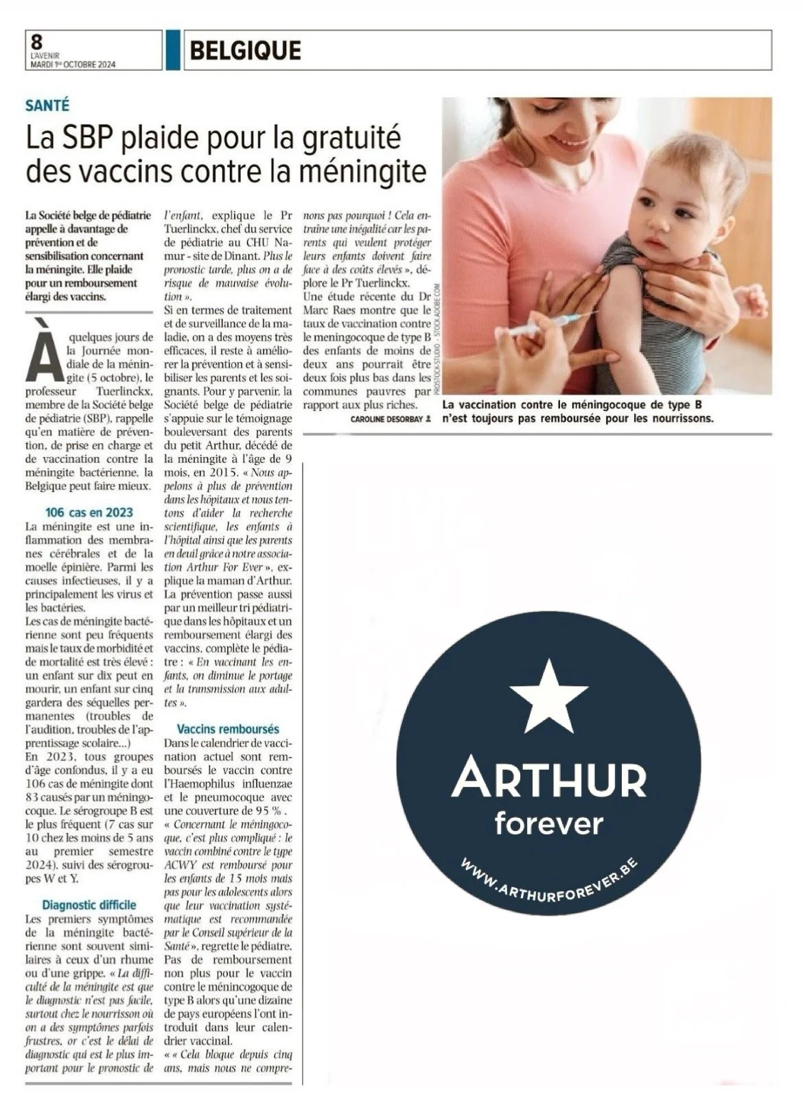 ARTHUR forever dans L'Avenir