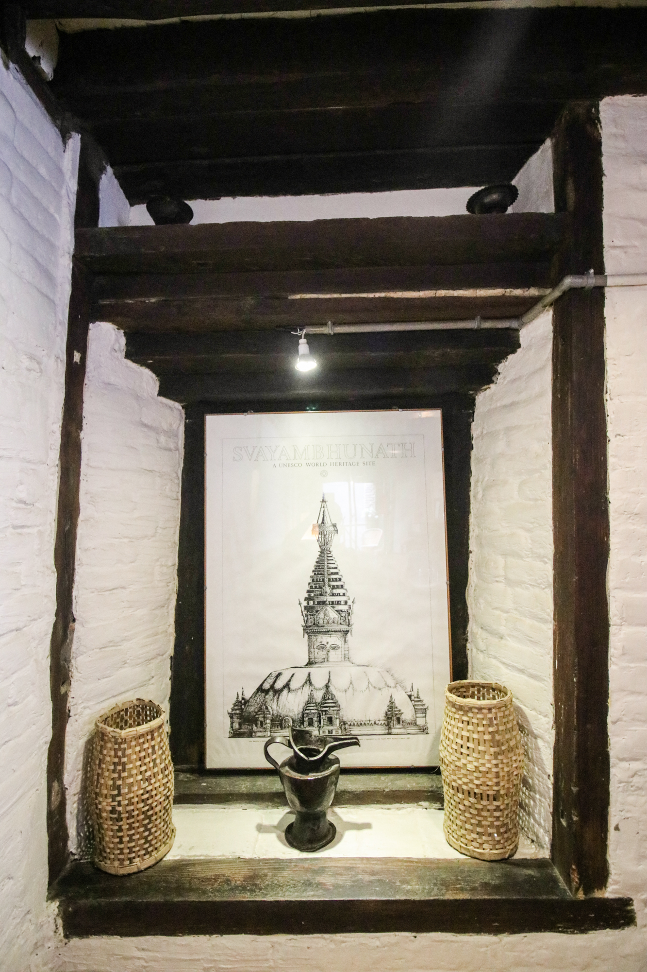  this is the printed picture of Swyambhunath Stupa, one of the famous religious site in Kathmandu Valley. 