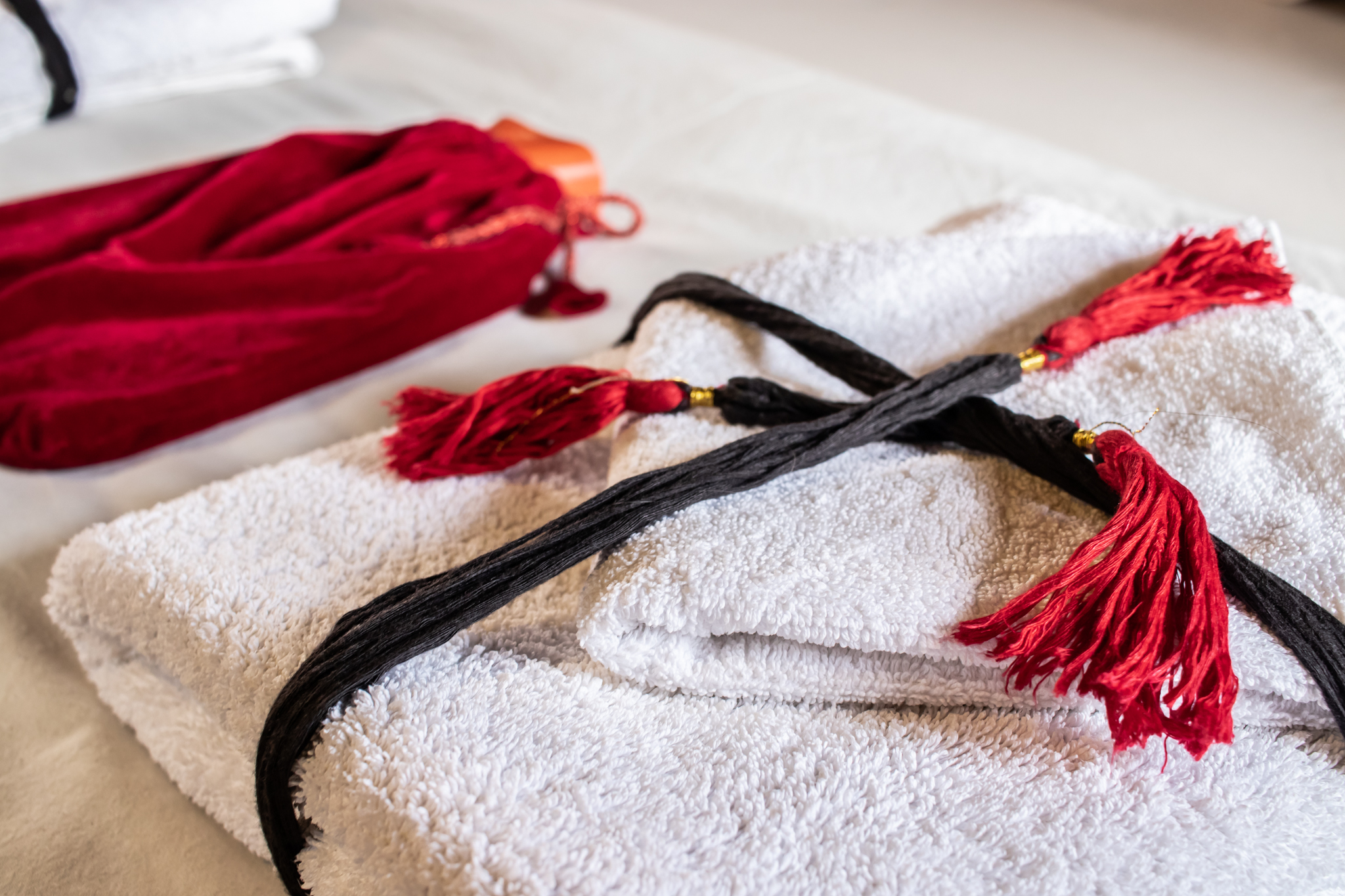 set of fresh towels.