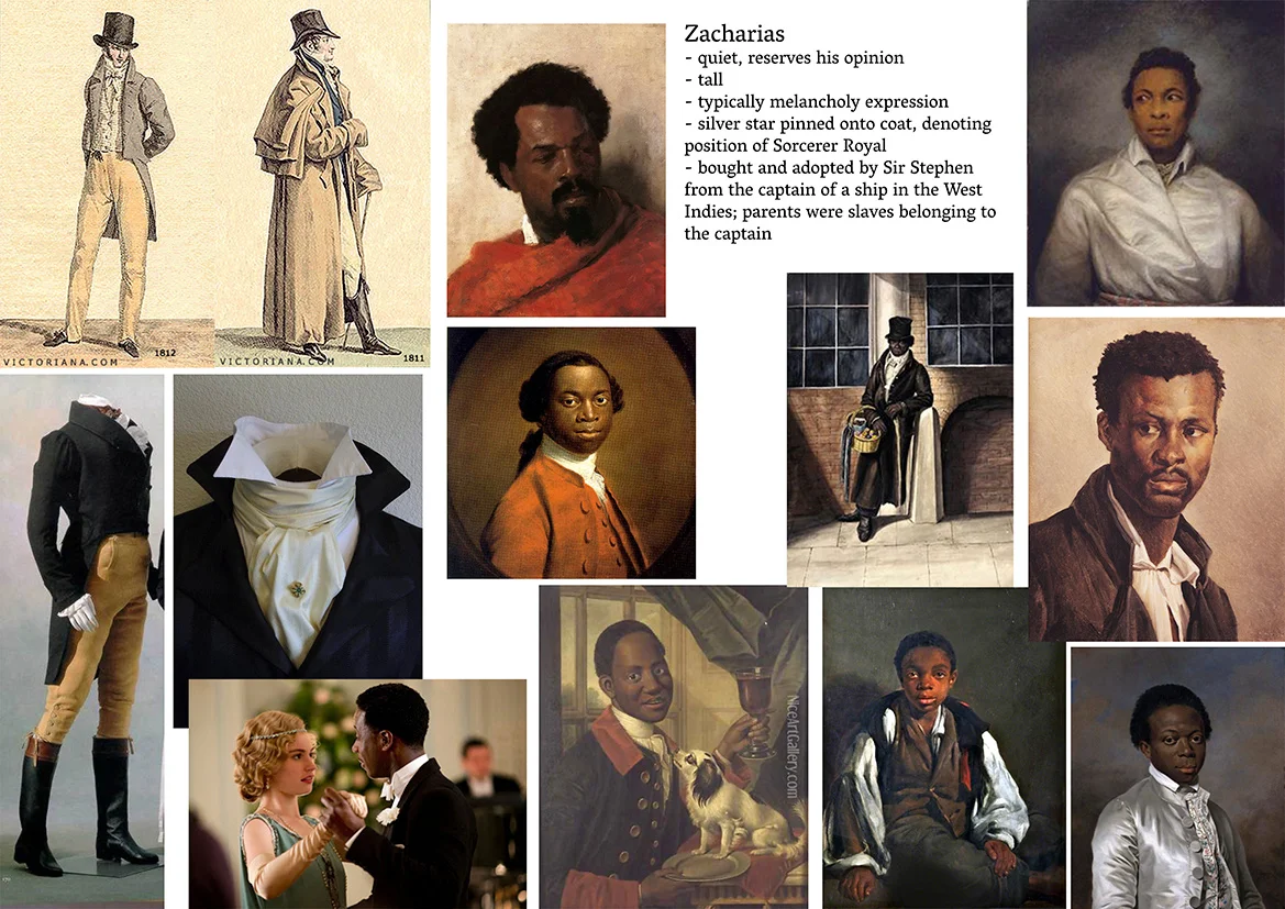 Inspiration board for Zacharias Wythe.