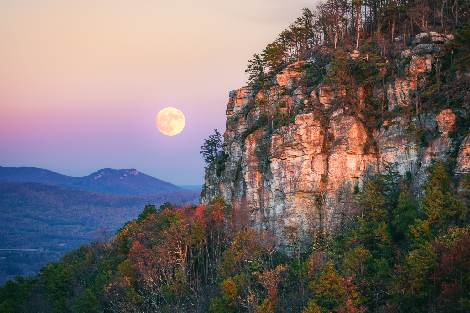 Super Moon over Pilot Mountain