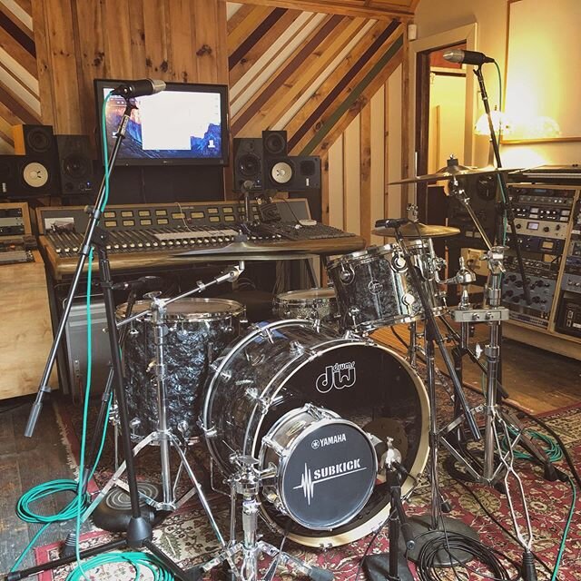 Biggest drum tracking setup since quarantine started! Hope everyone is staying healthy and creative at home 😷