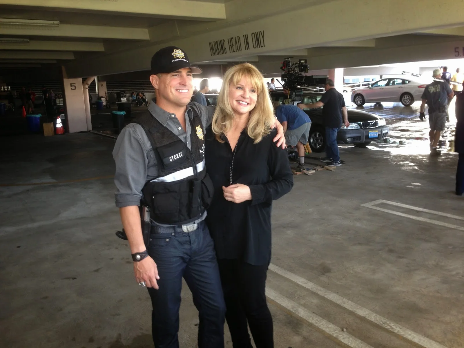 Mary and 'Nick- on CSI set 2.JPG