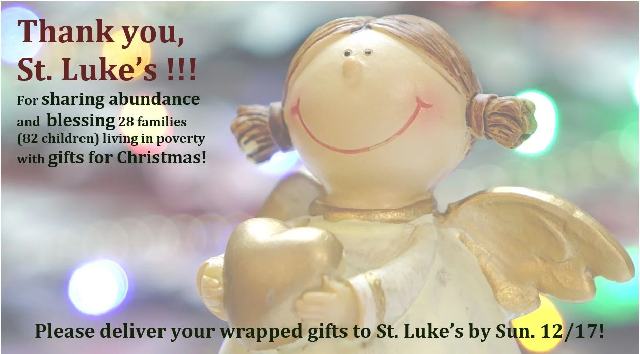 Please Bring Angel Tree Gifts by Today