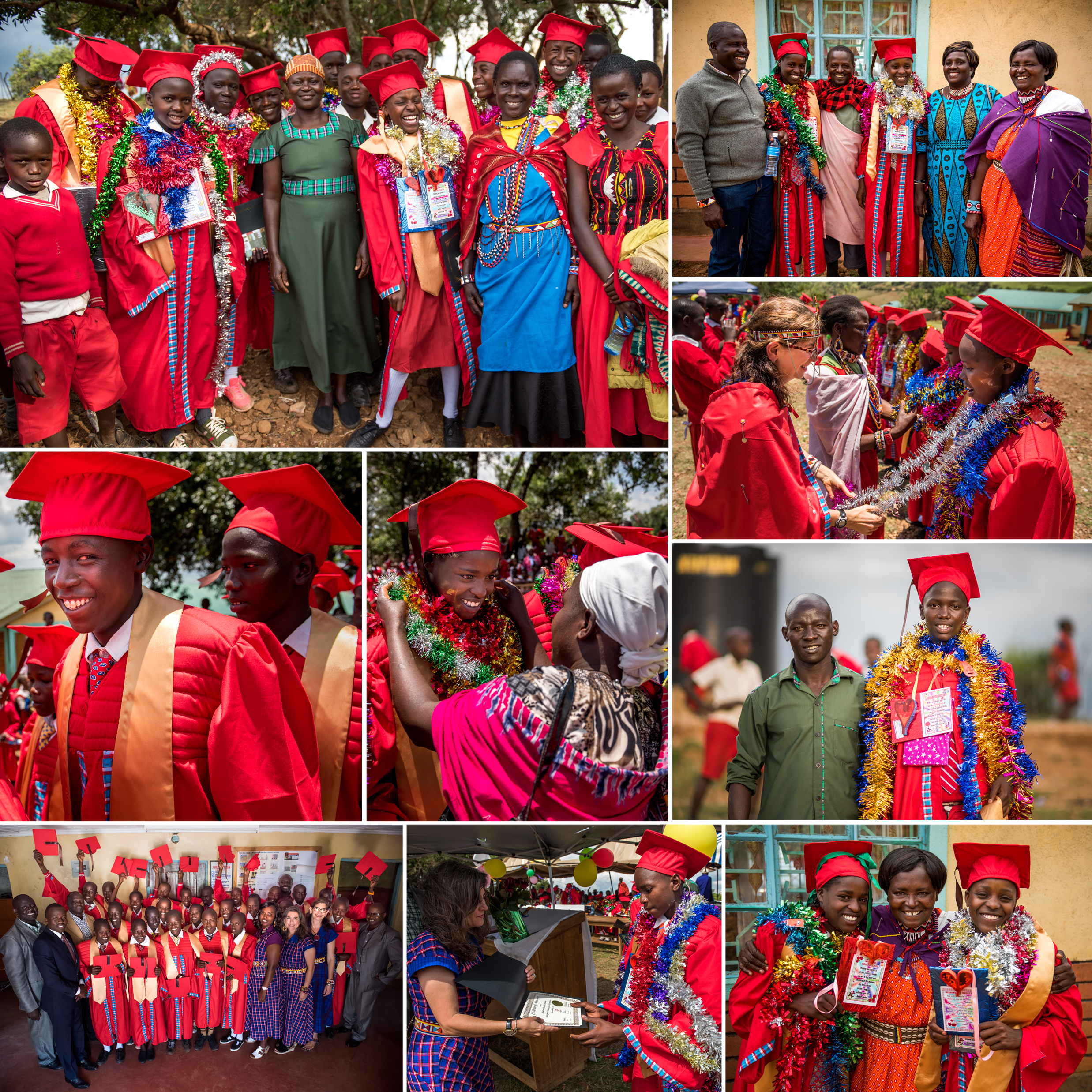 Proudly wearing “Intimigom red” graduation robes and adorned with celebratory tinsel, the graduates celebrated with their families, peers and teachers. Caren McCormack, TKP’s co-founder and president, and Suzie McNelly, TKP’s director of education participated in the ceremony on behalf of the larger TKP family of donors and supporters. All graduation photos courtesy of Matt Gillooley. 