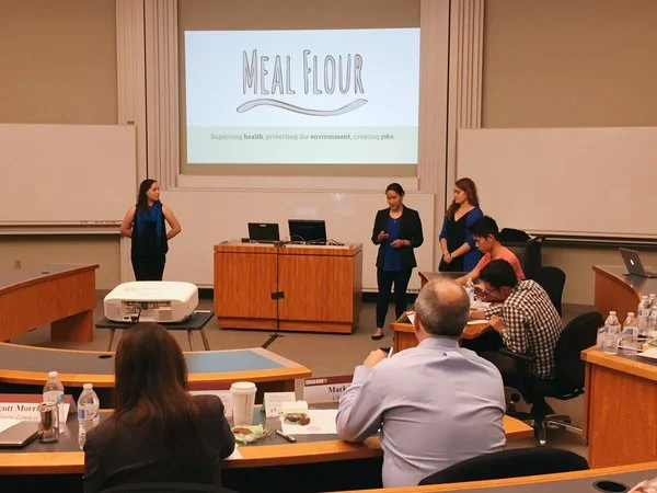 MealFlour presents to 13 judges in the final round of the UChicago College New Venture Challenge.