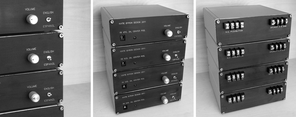  Audio playback modules designed and built for Katie Byron Design 