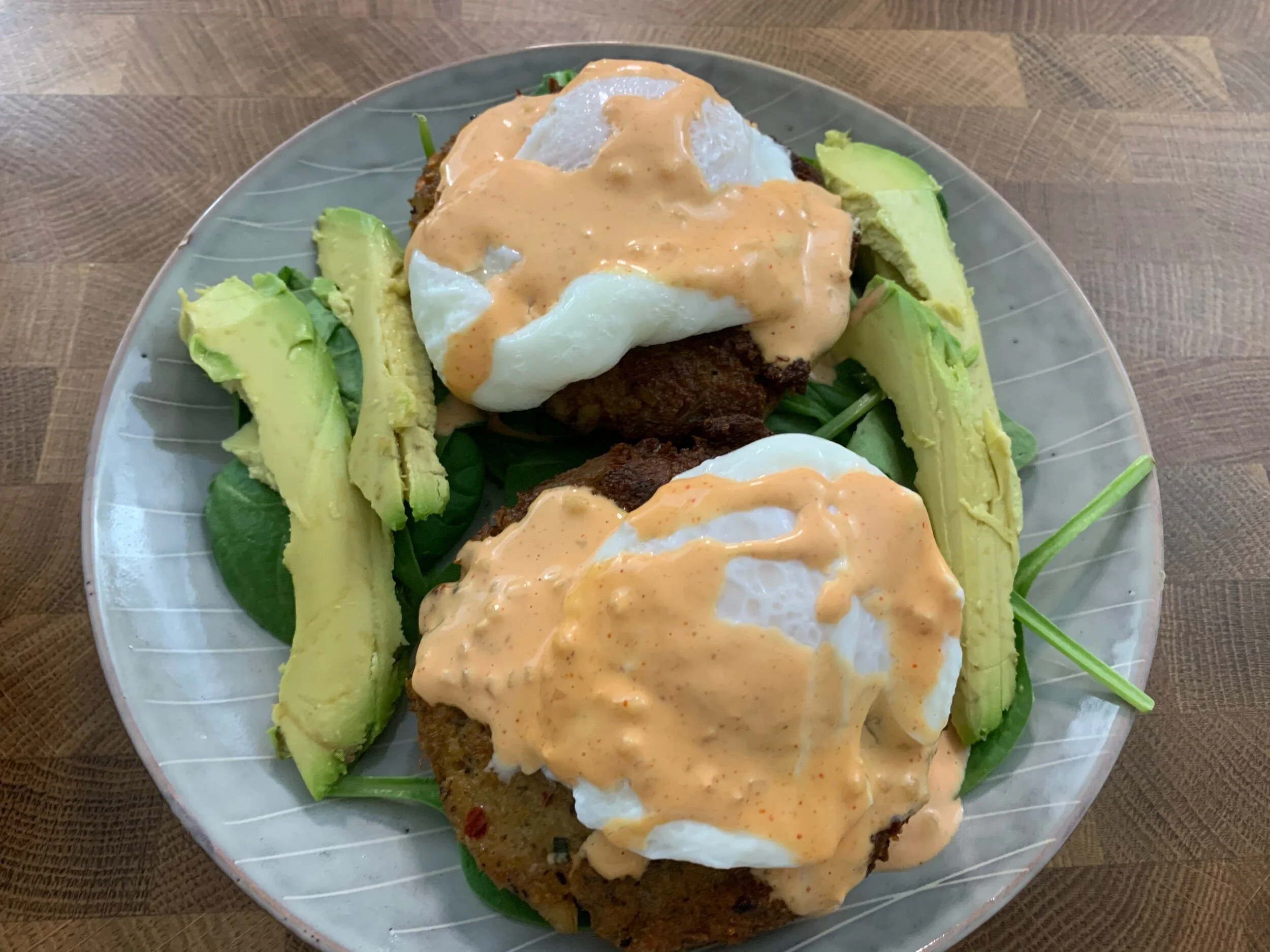 Crab Cake Eggs Benedict with Avocado