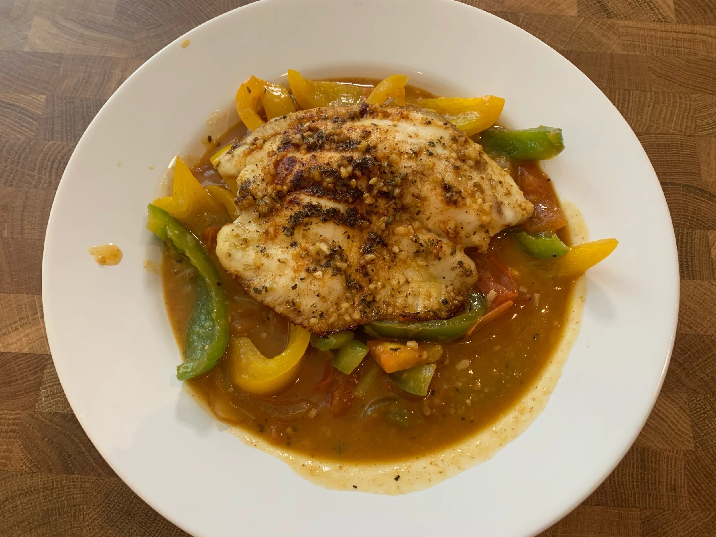 Mediterranean Night: Seasoned Tilapia in Veggie Soup