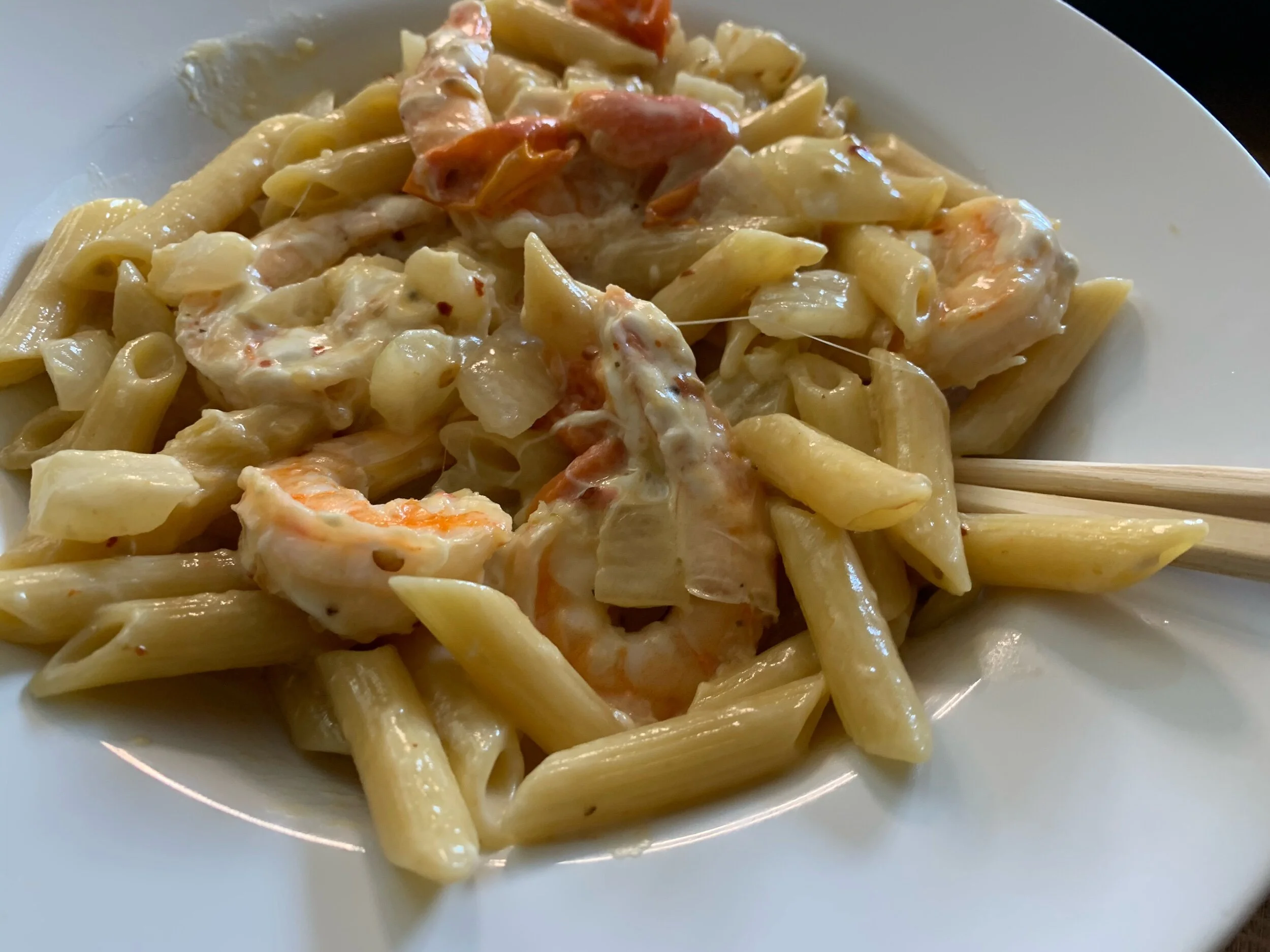 Tomato Cream Pasta with Shrimp