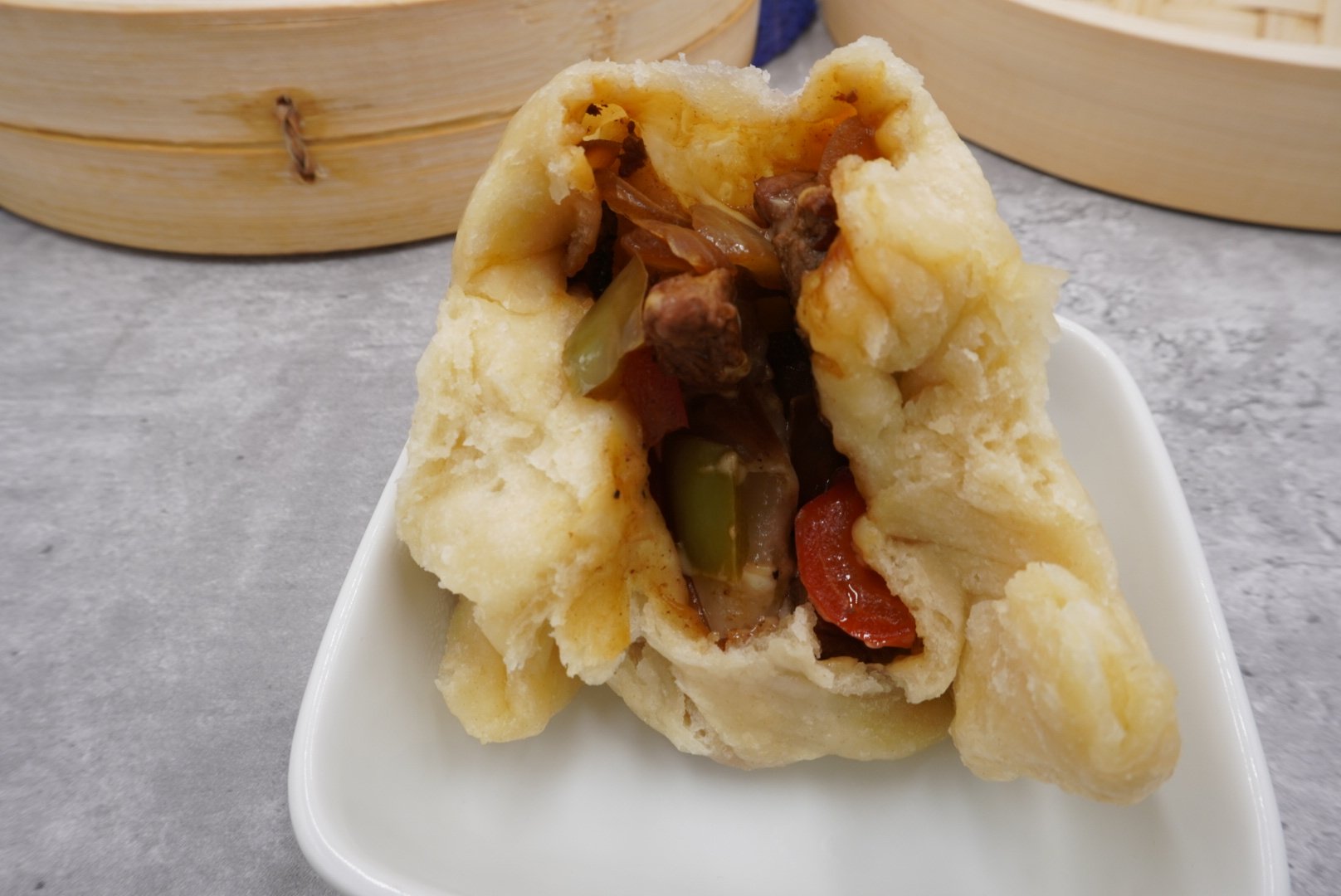 Cheesesteak Steamed Buns