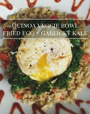Veggie Quinoa Bowl with Kale and Fried Egg