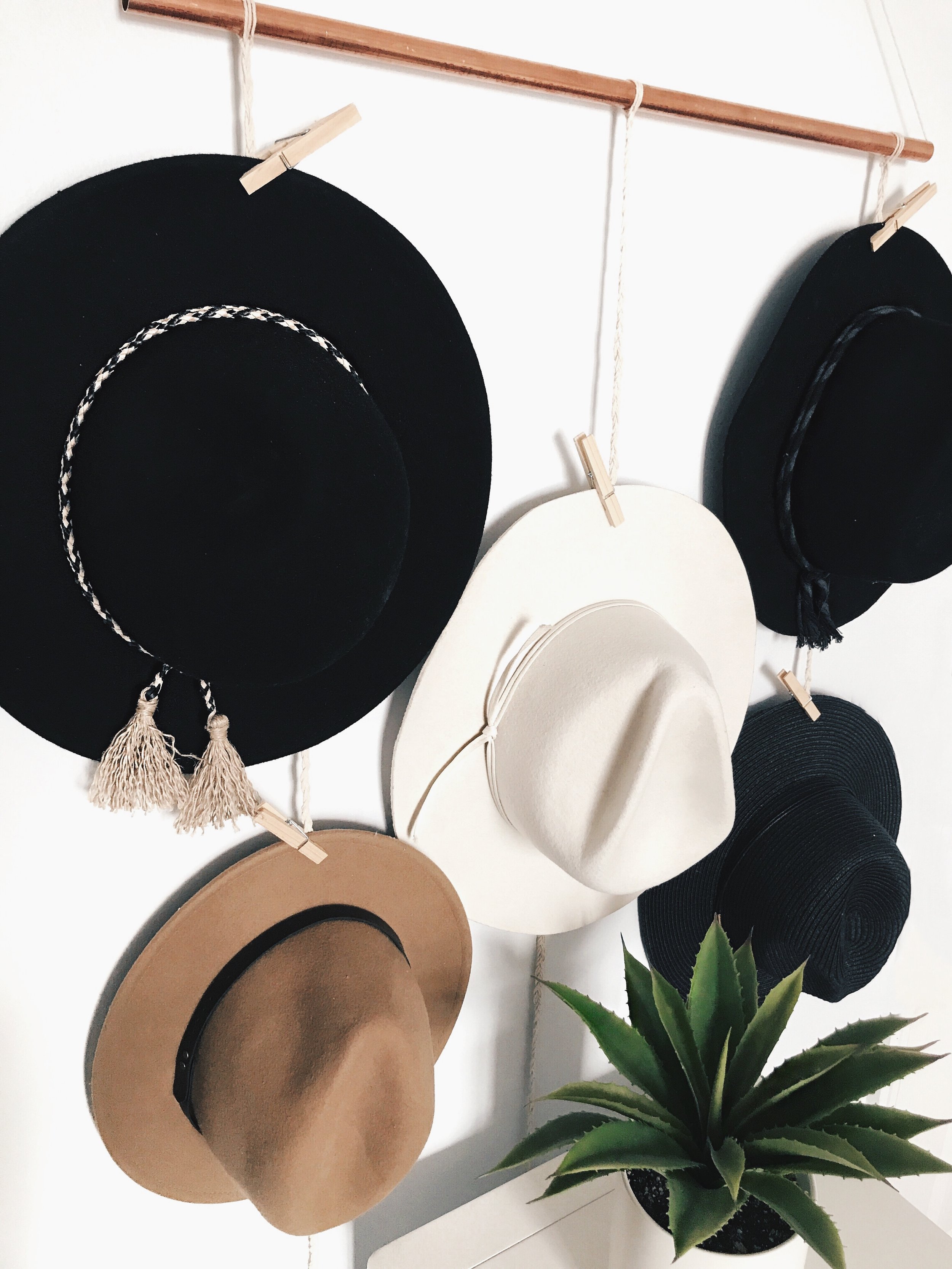 DIY Copper Pipe Hanging Hat Rack