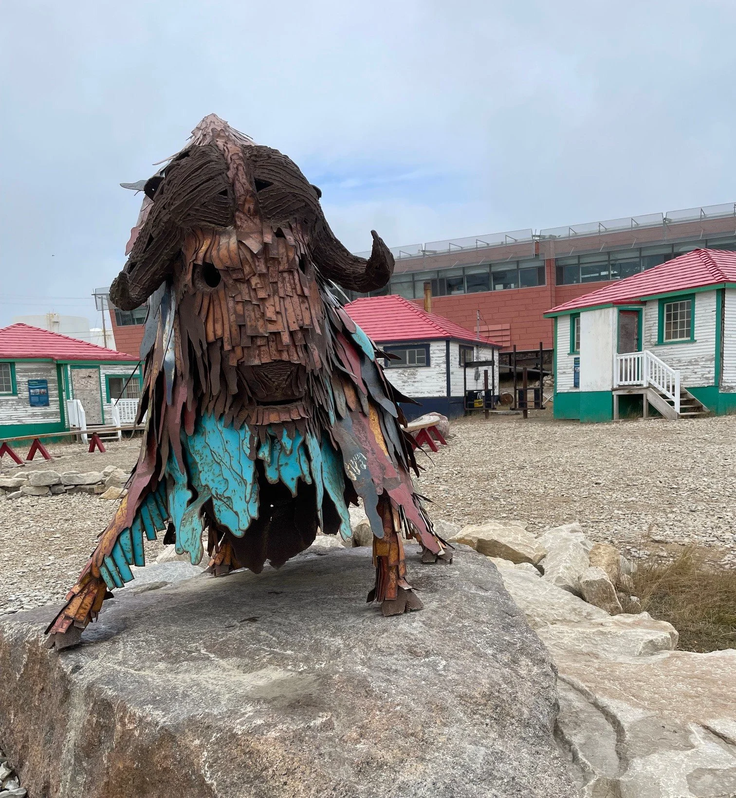 Muskox metal sculpture
