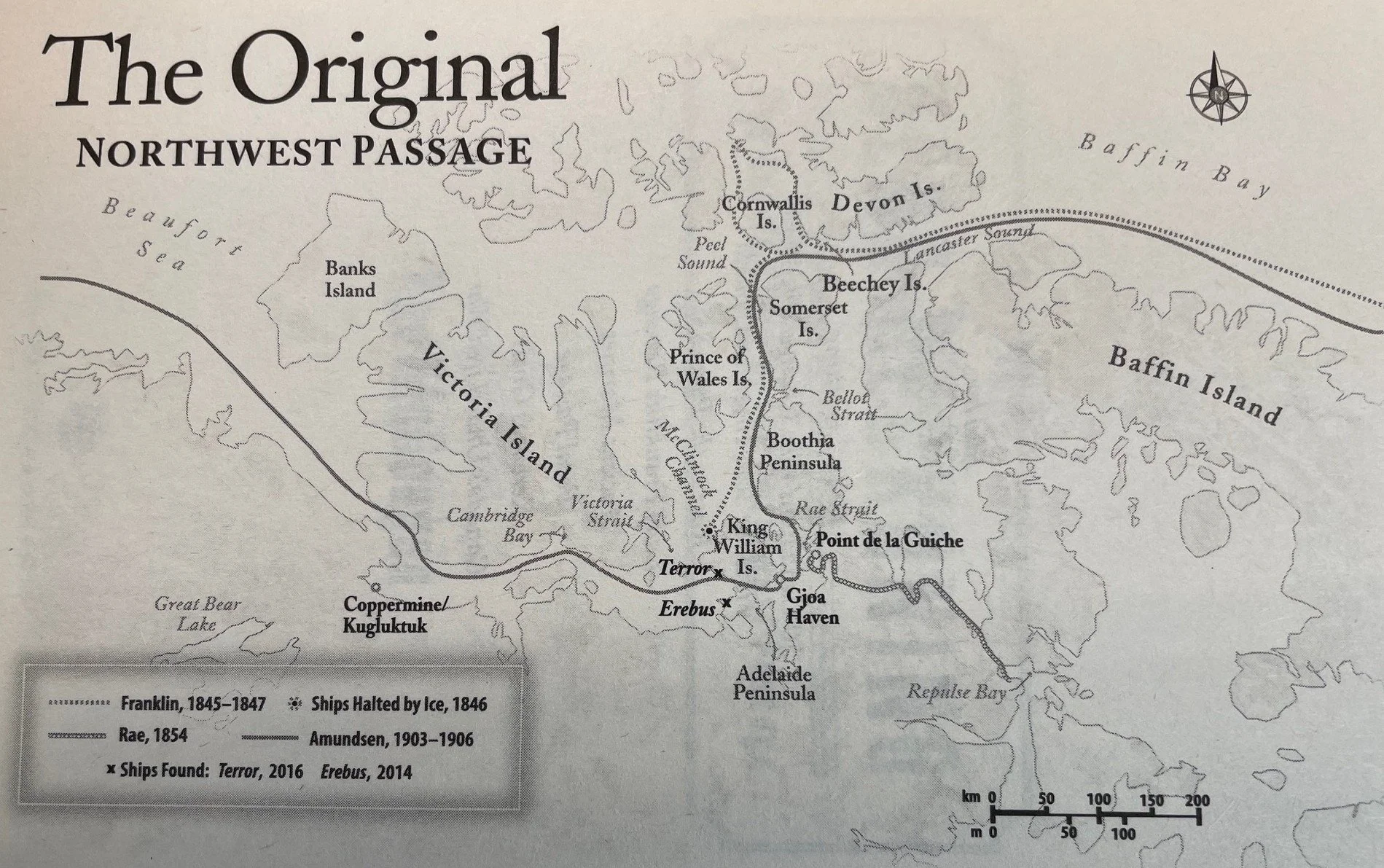 Map of the original Northwest Passage