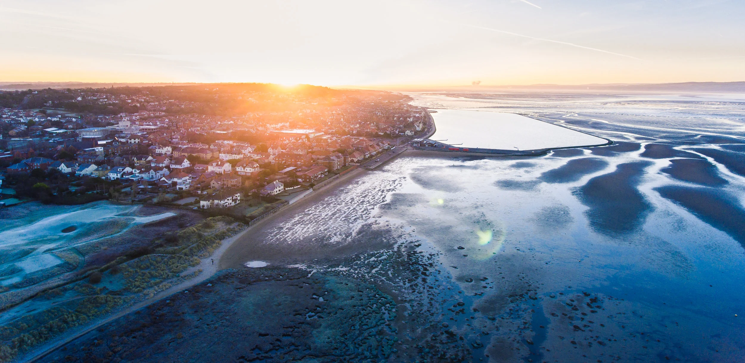 West Kirby photographed from the air near Liverpool