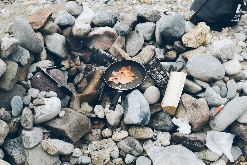 Campfires on the beach at Aberafon campsite.