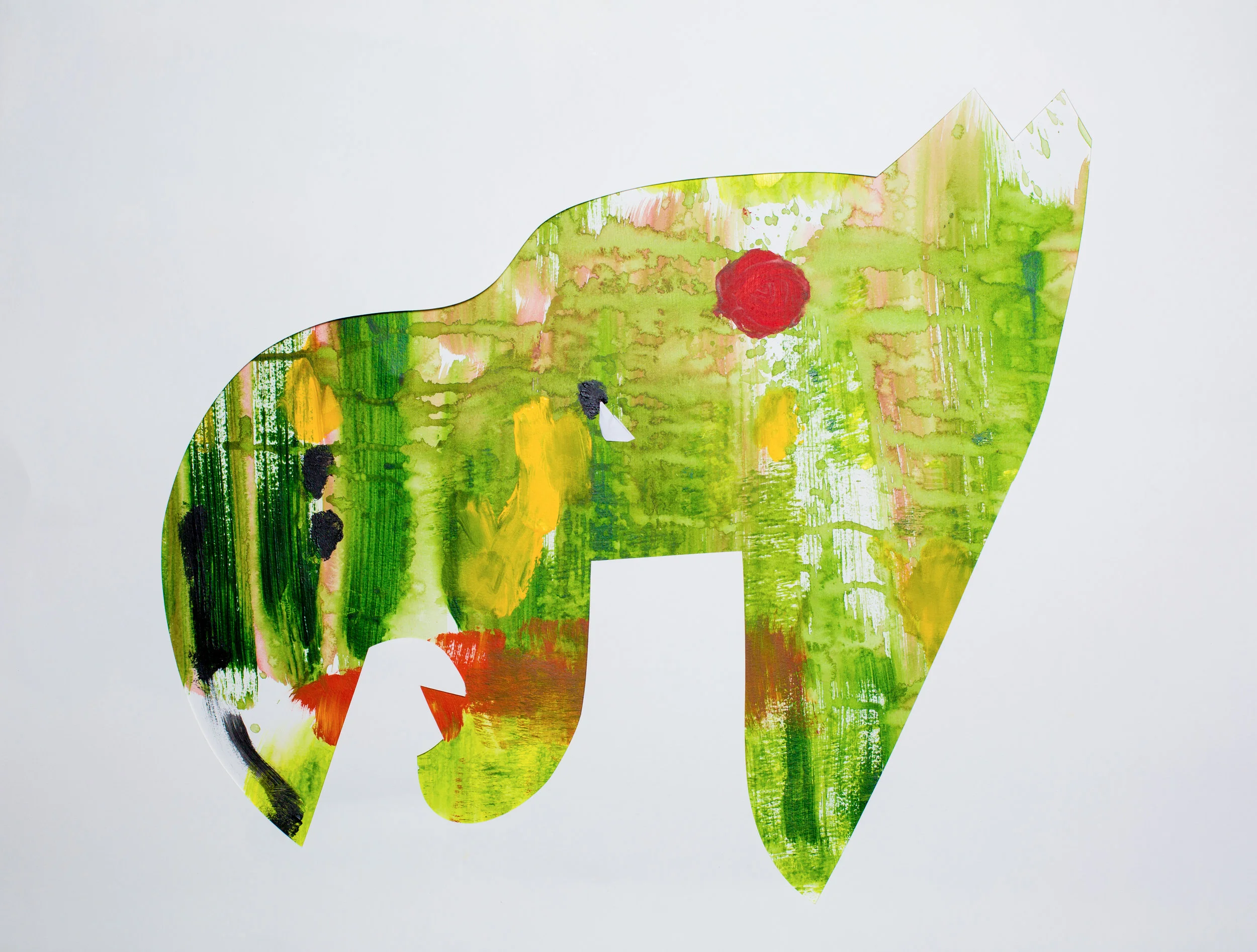Oil on paper, paper cutout 22" x 30" 2016