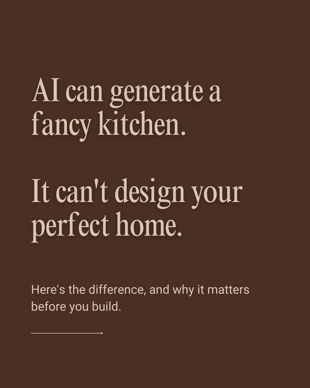 I've noticed something in my recent enquiries.

More and more people are coming to me having already used AI. Asking ChatGPT to review their floor plan, generate inspiration images, or used it to put words to a feeling they couldn't describe.

And I 