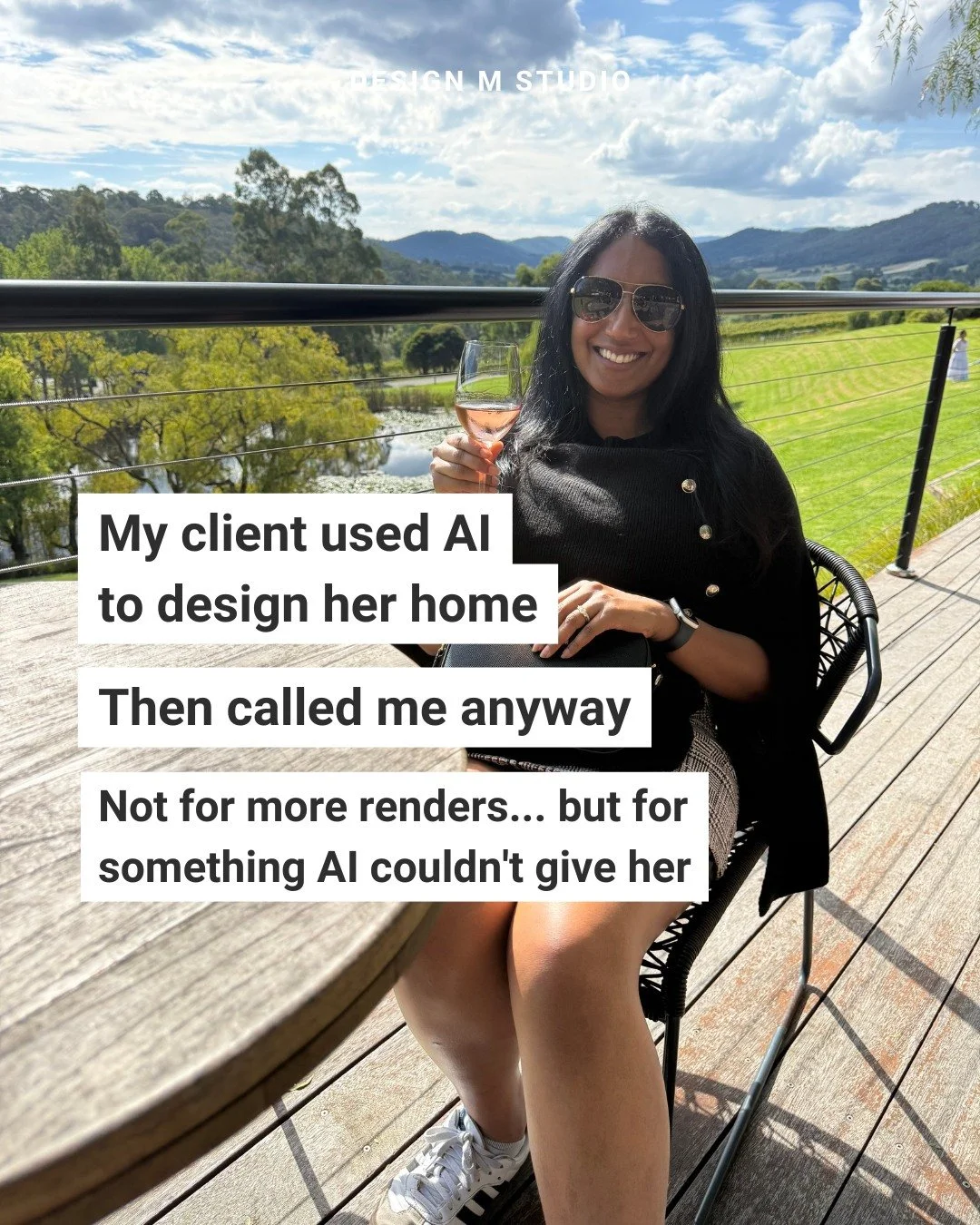 My client used AI to design her home. Then booked a consultation with me anyway.

She came to our consultation with AI generated visuals she wanted my opinion on. I could tell straight away they were AI output. And honestly, that's becoming more and 