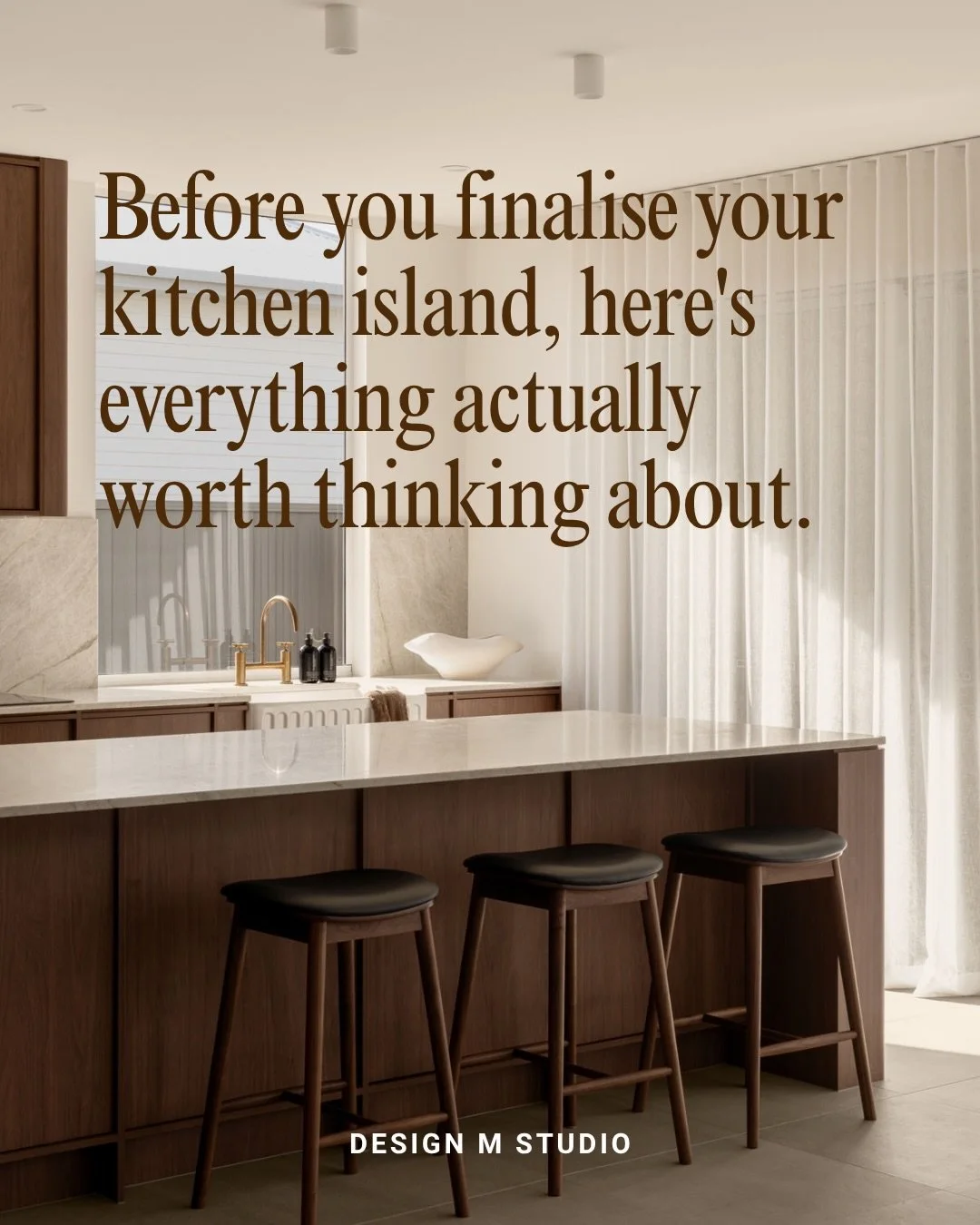 Before you finalise your kitchen island, here&rsquo;s everything actually worth thinking about.

Size the island to the slab if you want no join at all. If it needs to be bigger, choose exactly where that join lands, don&rsquo;t let it fall wherever 