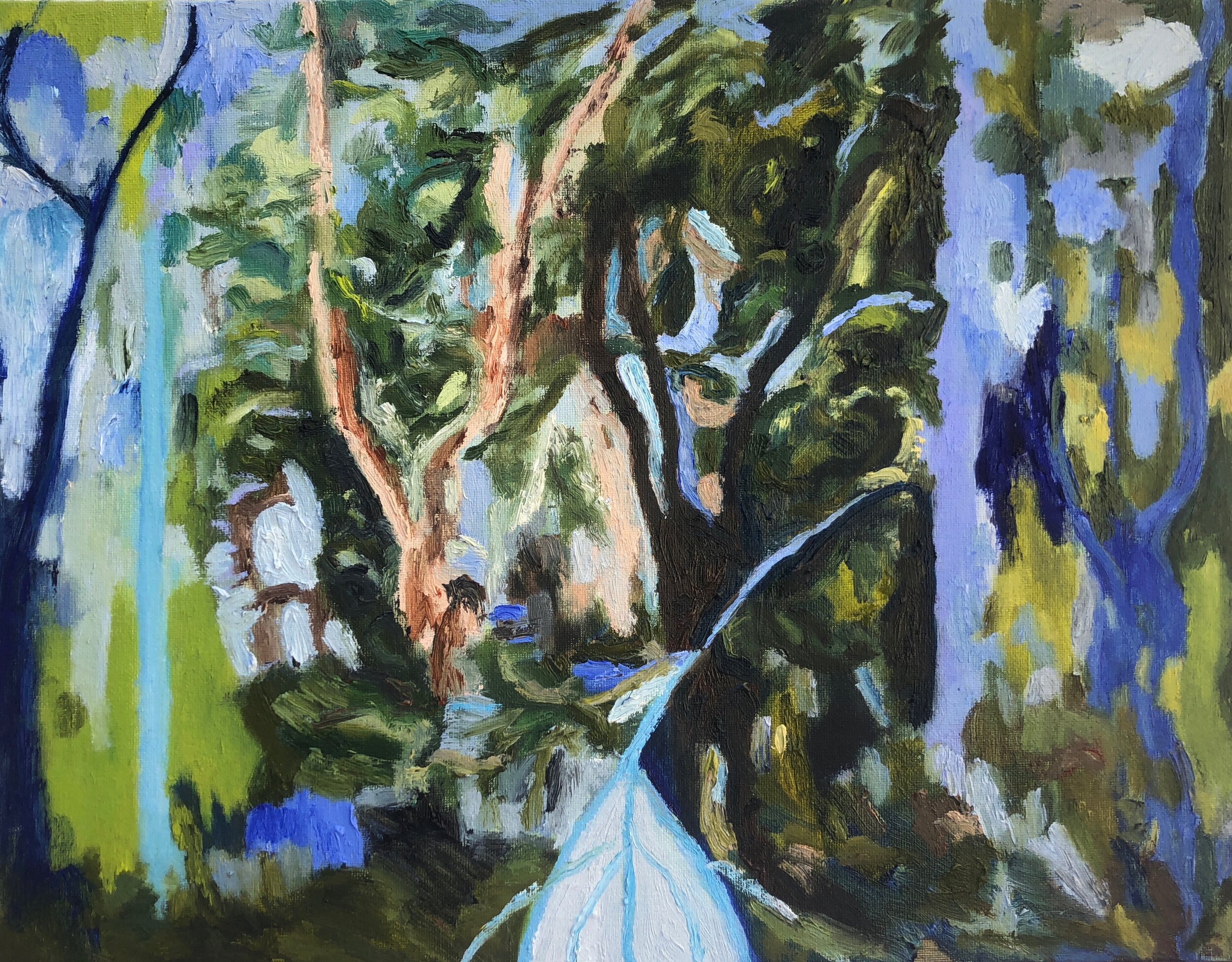 Blue Mirage / 14" x 18" / oil on panel / 2020