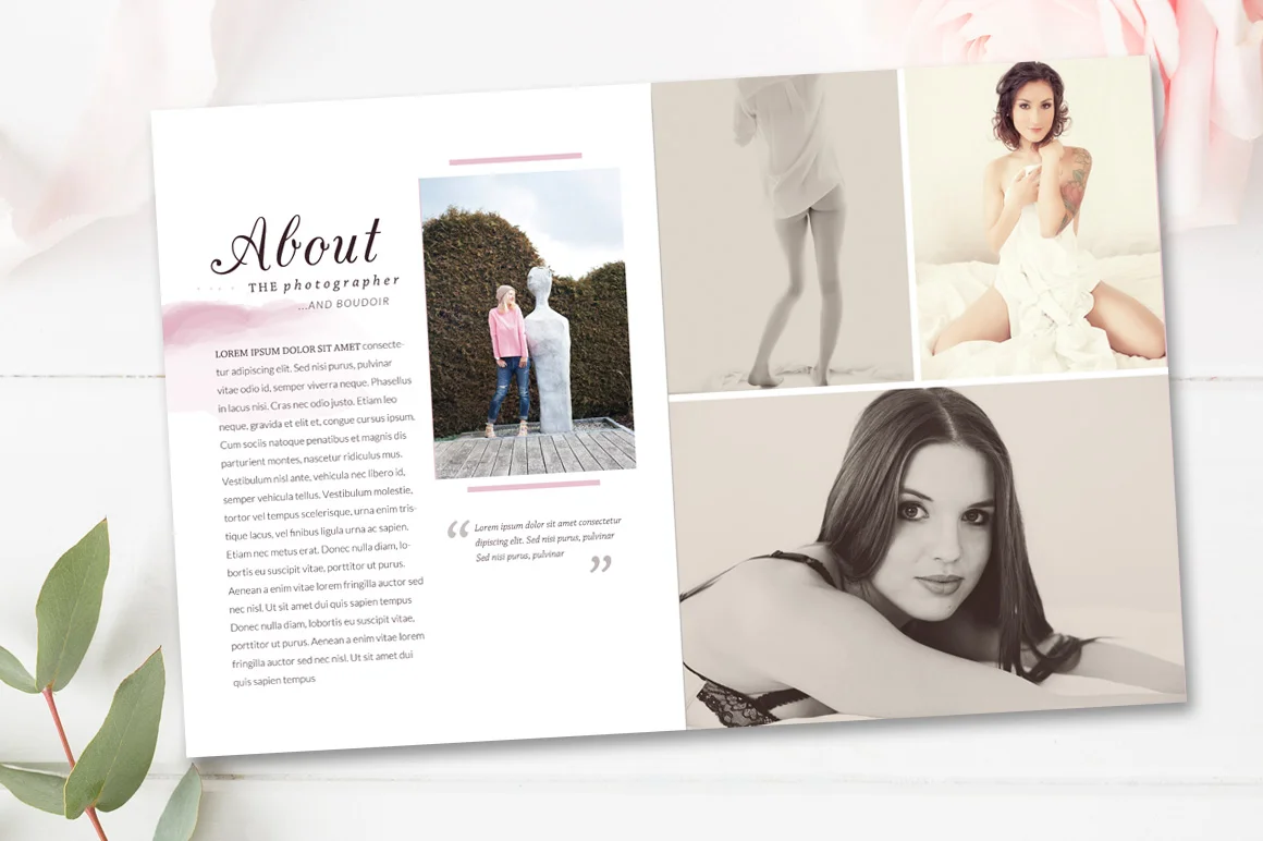 boudoir photography magazine template