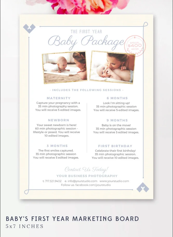 baby 1st year marketing board
