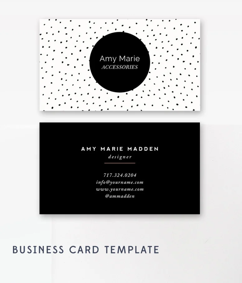 polka dot business card