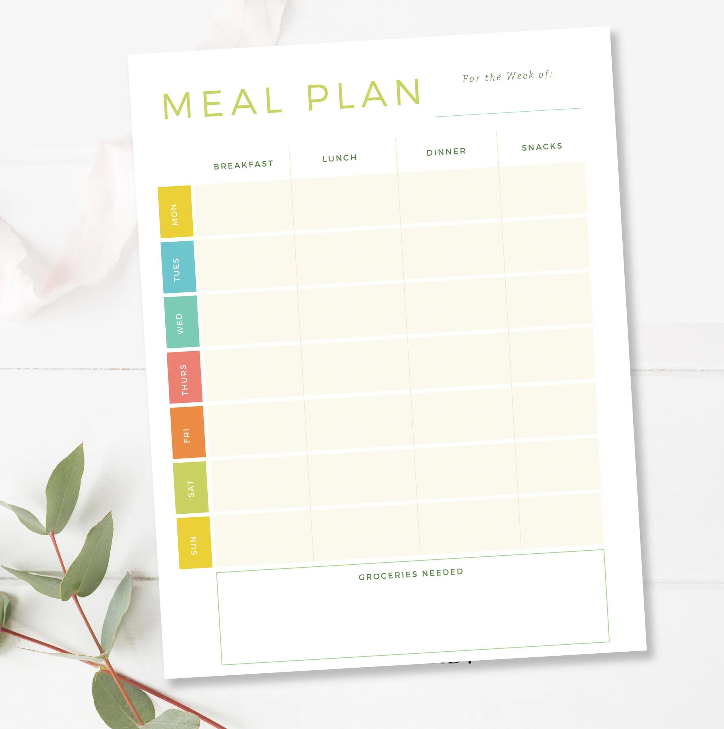 weekly meal planner and grocery list pdf