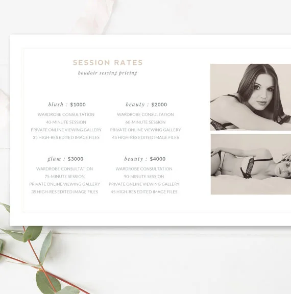 Photography Pricing Template 5x5 Accordion Trifold